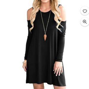 Qixing black simple dress